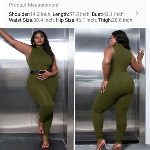 Olive Green Sleeveless Jumpsuit